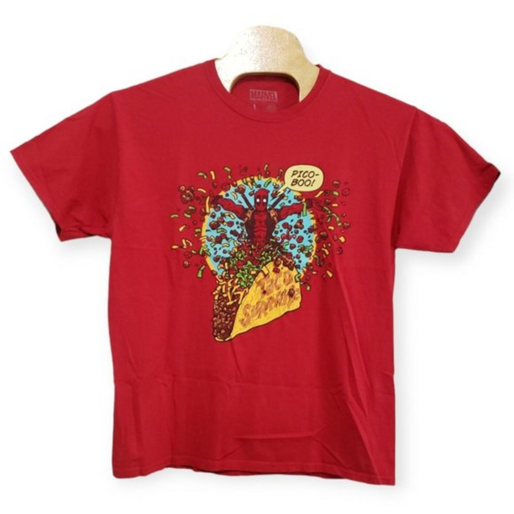 MARVEL Comics Deadpool Pico-Boo! Taco Surprise‎ Graphic Tee Size Large Unisex